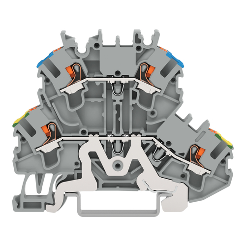 WAGO GmbH & Co. KG Doppelstockklemme Drücker,grau 2202-2217