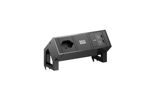 Bachmann DESK2 1xCH 90° 1xUSB C/C 45W 0,2m RAL9005 BM0023877 Bachmann DESK2 1xCH 90° 1xUSB C/C 45W 0,2m RAL9005 BM0023877