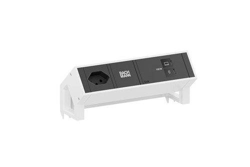 Bachmann DESK2 1xCH 90° 1xUSB C/C 100W 0,2m RAL9010 BM0023891 Bachmann DESK2 1xCH 90° 1xUSB C/C 100W 0,2m RAL9010 BM0023891