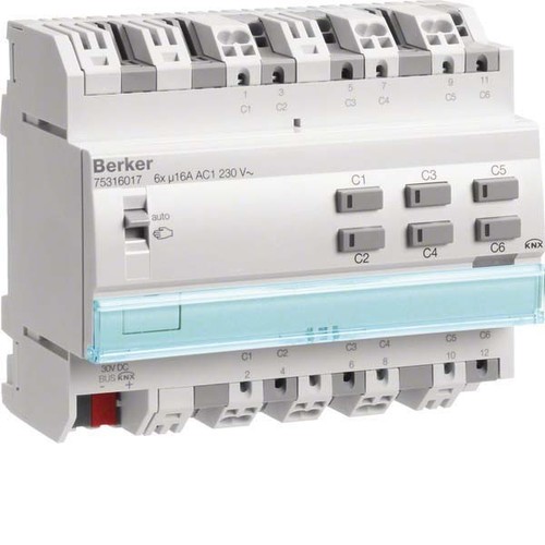 Berker KNX Schaltaktor 6-fach REG Stromerkennung 75316017