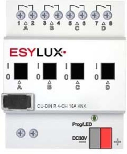ESYLUX KNX-Schaltaktor 4-fach 16A pro Kanal CU-DIN R 4-CH16A KNX