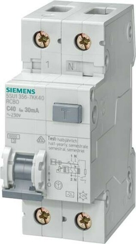 Siemens Dig.Industr. FI/LS-Schalter Typ A, 30mA, C10 5SU1356-7KK10