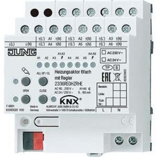 Jung KNX-Heizungsaktor 6-fach REG 4TE Triac 2336 REG HZR HE