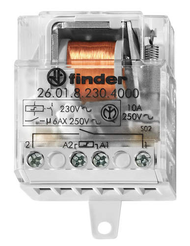 Finder Stromstoßschalter 1S,10 A, 230V AC 26.01.8.230.4000 Finder Stromstoßschalter 1S,10 A, 230V AC 26.01.8.230.4000