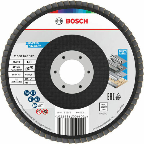 Bosch Power Tools X451 Fächerschleifscheibe, 125 x 22,23 mm K60 2608626147