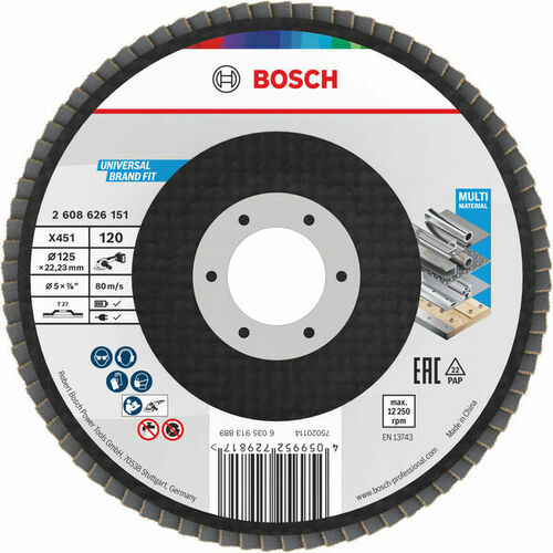 Bosch Power Tools X451 Fächerschleifscheibe, 125 x 22,23 mm K120 2608626151