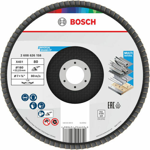 Bosch Power Tools X451 Fächerschleifscheibe, 180 x 22,23 mm K80 2608626158