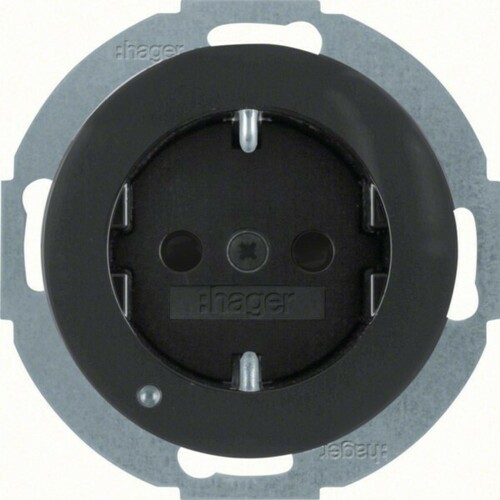 Hager Steckdose schwarz gl. WLS1462BG