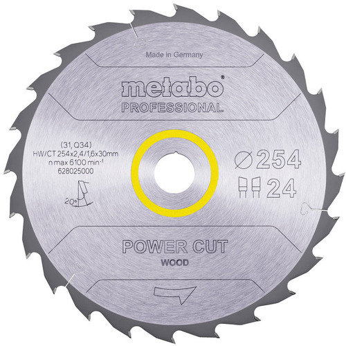 Metabowerke Kreissägeblatt HW/CT 254x30, 24WZ 628025000 Metabowerke Kreissägeblatt HW/CT 254x30, 24WZ 628025000
