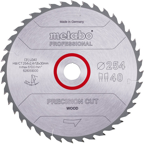 Metabowerke Kreissägeblatt HW/CT 254x30, 40WZ 628059000 Metabowerke Kreissägeblatt HW/CT 254x30, 40WZ 628059000