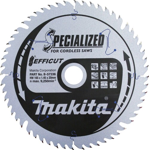 Makita SPECIALIZED Sägeblatt 165x20x56Z B-57336