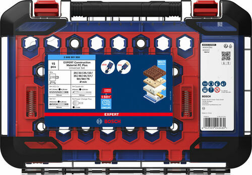 Bosch Power Tools Lochsägen-Set EXP Constr. Mat,20-76mm,15St 2608901950