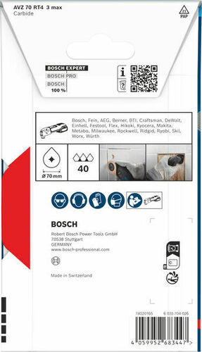 Bosch Power Tools Sägeblatt für Oszillierer EXP AVZ70RT4r,70mm 2608902055