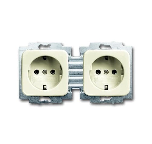 Busch-Jaeger SCHUKO Doppelsteckdose 2-fach weiß 20-2 EUC-212-503