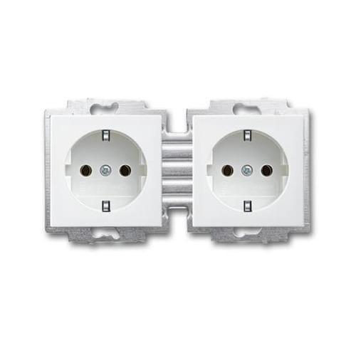 Busch-Jaeger SCHUKO Doppelsteckdose 2-fach alpinweiß 20-2 EUC-914-503