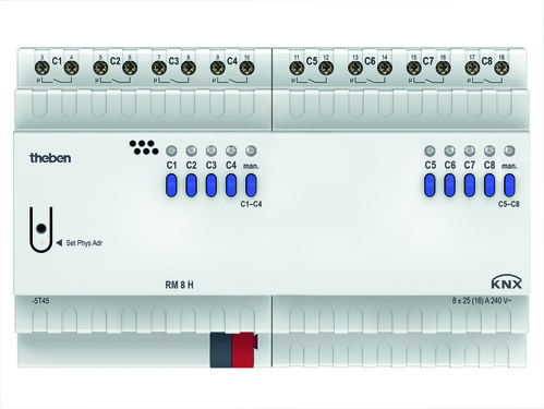 Theben Schaltaktor 8 Kanäle, 25A RM 8 H KNX
