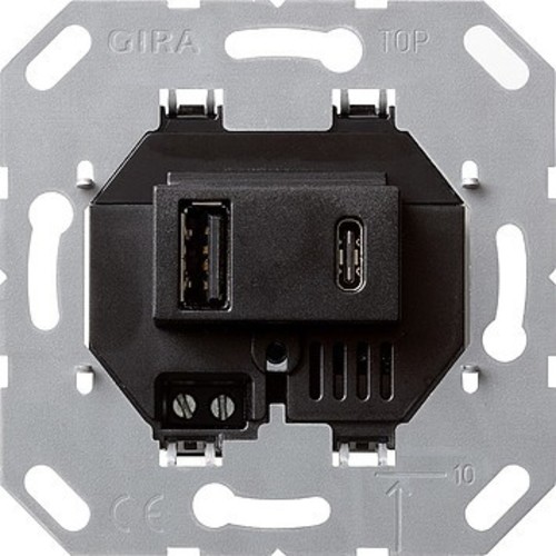 Gira USB-Spannungsversorgung 2-f. Typ A/C Einsatz 236900
