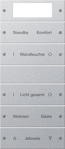 Gira Wippenset 5-fach beschr. Sys 55 F Alu 221526