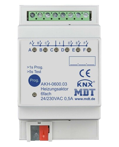 MDT technologies Heizungsaktor 6-fach 3TE REG, 24-230VAC AKH-0600.03