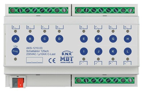 MDT technologies Schaltaktor 12-fach 8TE REG, 10A, 230VAC AKS-1210.03