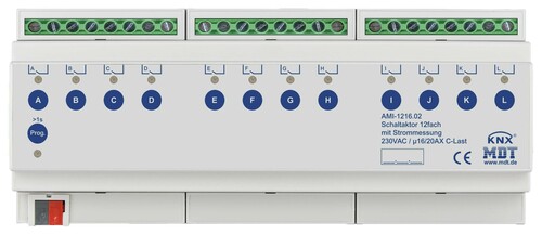 MDT technologies Schaltaktor 12-fach 12TE REG, 16/20A, 230VAC AMI-1216.02