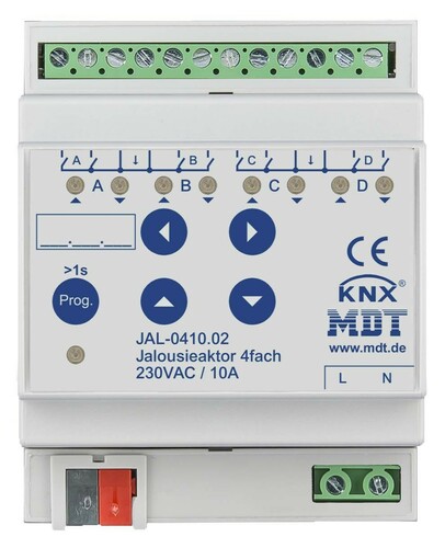 MDT technologies Jalousieaktor 4-fach REG, 10A, 230VAC JAL-0410.02