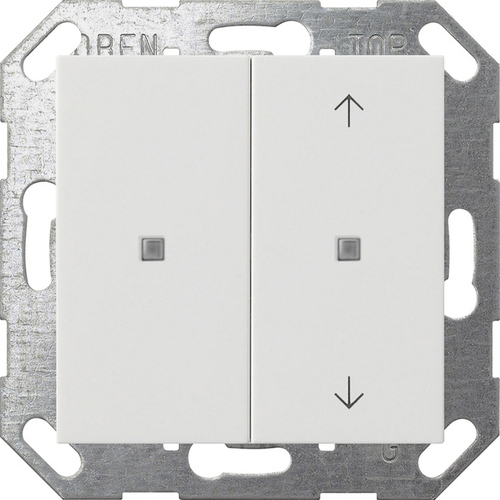 Gira KNX Taster Wippe 2-fach reinweiß unbedruckt/Pfeile 517503