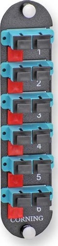 Corning CCH Panel schwarz 6 Fiber 3xSC-DX OM1 MM Keram CCHE-CP06-57