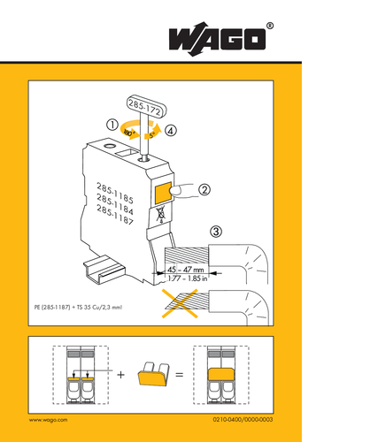 WAGO GmbH & Co. KG Handhabungsaufkleber f. Klemmen 185mm² 210-400/000-003