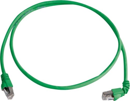 Telegärtner Patchkabel S/FTP 6A gn 1,0m 1x90Grd 100008013