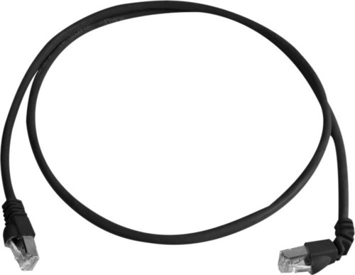 Telegärtner Patchkabel S/FTP 6A schwarz 1,0m 1x90Grd 100008021