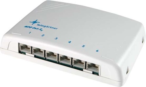 Telegärtner Mini-Verteiler Cat6A MPD6-HS K RAL7035 100006988