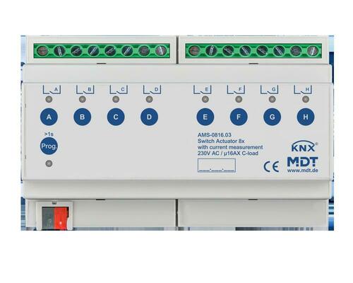 MDT technologies Schaltaktor 8-fach, 8TE REG, 16 A, 230 V AC AMS-0816.03
