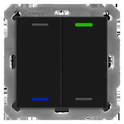 MDT technologies KNX Taster Light 55 2-fach RGBW, swmatt,Neutral BE-TAL55T206.01