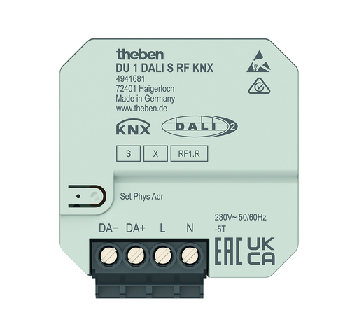 Theben UP 1-fach Funk-DALI-Aktor KNX RF, Data Secure DU 1 DALI S RF KNX