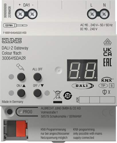 Jung KNX DALI-2 Gateway Colour 1-fach ch 30064 1S DA2 R
