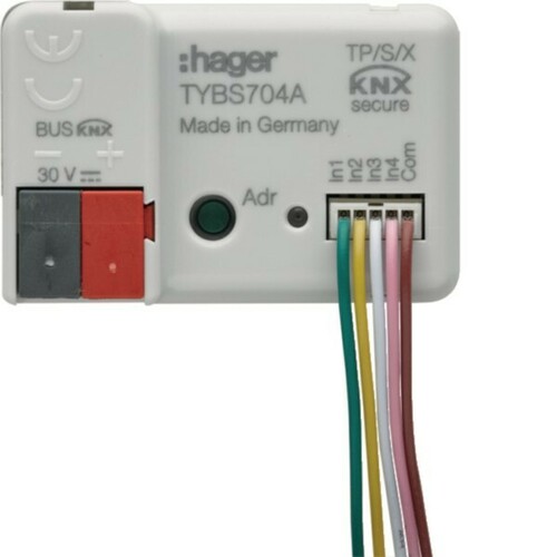 Hager Binäreingang 4-fach KNX Secure, UP TYBS704A
