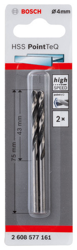 Bosch Power Tools Metallspiralbohrer HSS PointTeQ DIN 338 4,0 2608577161 Bosch Power Tools Metallspiralbohrer HSS PointTeQ DIN 338 4,0 2608577161