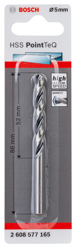 Bosch Power Tools Metallspiralbohrer HSS PointTeQ DIN 338 5,0 2608577165