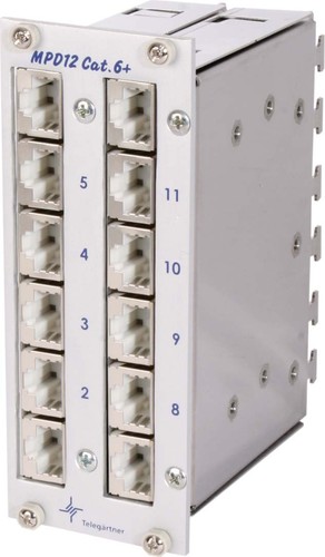 Telegärtner Mini-Verteiler Cat.6 3HE MPD12-H K ungeschir. 100007001