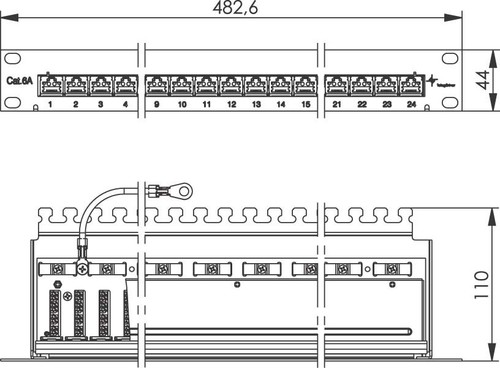 Telegärtner Patchpanel Cat.6A 100007017