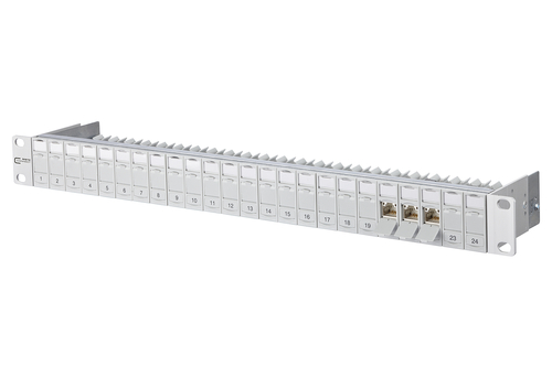 Metz Connect Patchfeld C6Amodul 24Port 1HE, 180 RAL7035 130B11P0-E