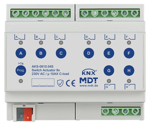 MDT technologies KNX Schaltaktor 8-fach 6TE REG 10 A 230 V AKS-0810.04S MDT technologies KNX Schaltaktor 8-fach 6TE REG 10 A 230 V AKS-0810.04S