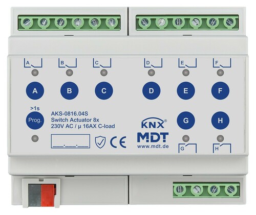 MDT technologies KNX Schaltaktor 8-fach 6TE REG 16 A 230 V AKS-0816.04S MDT technologies KNX Schaltaktor 8-fach 6TE REG 16 A 230 V AKS-0816.04S