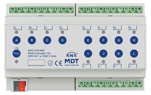 MDT technologies KNX Schaltaktor 12-fach 8TE REG 16 A 230 V AKS-1216.04S MDT technologies KNX Schaltaktor 12-fach 8TE REG 16 A 230 V AKS-1216.04S