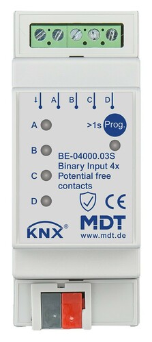 MDT technologies KNX Binäreingang 4-fach 2TE REG Ausführung BE-04000.03S MDT technologies KNX Binäreingang 4-fach 2TE REG Ausführung BE-04000.03S