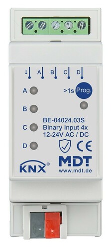 MDT technologies KNX Binäreingang 4-fach 2TE REG Ausführung BE-04024.03S MDT technologies KNX Binäreingang 4-fach 2TE REG Ausführung BE-04024.03S