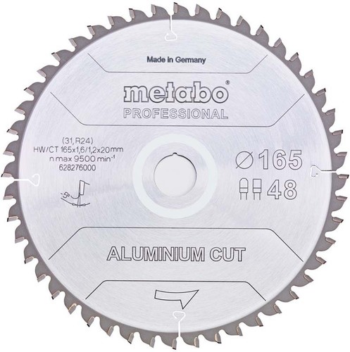 Metabowerke AluminiumCutProf. 165x20 Z48 FZ/TR -5° 628276000