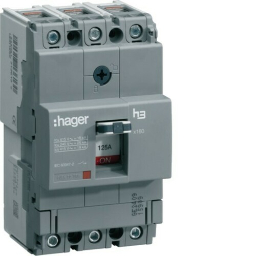 Hager Leistungsschalter X160 3P 25kA 125A HHA125H Hager Leistungsschalter X160 3P 25kA 125A HHA125H