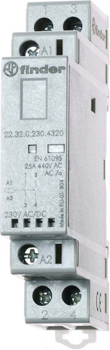 Finder Installationsschütz 230VAC/DC,2S,LED 22.32.0.230.4320